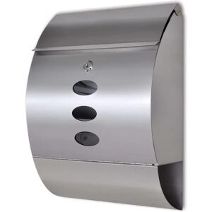 vidaXL Sølv Rustfritt Stål Postkasse - 30x12x40cm - Postkasse vidaXL Sølv Rustfritt Stål Postkasse - 30x12x40cm - Postkasse