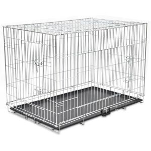 vidaXL Foldable Dog Bench XXL Metal Pet Transport Travel Carrier Crate Cage vidaXL Foldable Dog Bench XXL Metal Pet Transport Travel Carrier Crate Cage