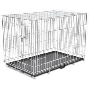 vidaXL Foldable Dog Bench XXL Metal Pet Transport Travel Carrier Crate Cage vidaXL Foldable Dog Bench XXL Metal Pet Transport Travel Carrier Crate Cage