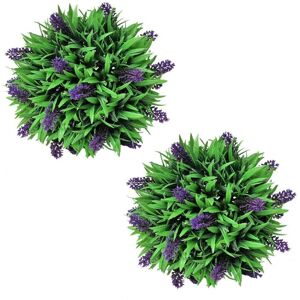 vidaXL Boxwood Ball Set with Lavender - Artificial 28cm vidaXL Boxwood Ball Set with Lavender - Artificial 28cm