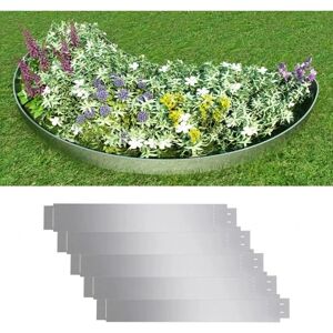 vidaXL Flexible lawn edging set of 5 galvanized steel 100x14 cm - Lawn Edging Set vidaXL Flexible lawn edging set of 5 galvanized steel 100x14 cm - Lawn Edging Set