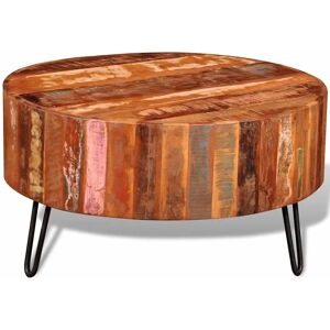 vidaXL Reclaimed Solid Wood Round Coffee Table - Coffee Table vidaXL Reclaimed Solid Wood Round Coffee Table - Coffee Table