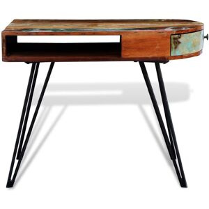 VidaXL Reclaimed Solid Wood Desk with Iron Pin Legs - desk VidaXL Reclaimed Solid Wood Desk with Iron Pin Legs - desk