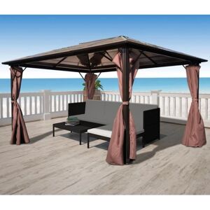 vidaXL Gazebo with Curtain Brown Aluminium 400x300cm Outdoor Marquee Pavilion - Gazebo vidaXL Gazebo with Curtain Brown Aluminium 400x300cm Outdoor Marquee Pavilion - Gazebo