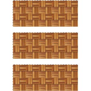 vidaXL Acacia Decking Tiles 30x30cm Set of 30 vidaXL Acacia Decking Tiles 30x30cm Set of 30