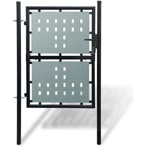 vidaXL 100x225cm Black Garden Fence Gate - Fencing Gate vidaXL 100x225cm Black Garden Fence Gate - Fencing Gate