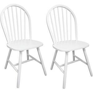 vidaXL 2 White Wooden Dining Chairs - Dining Chairs vidaXL 2 White Wooden Dining Chairs - Dining Chairs
