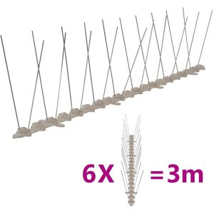 vidaXL Bird Repellent Spikes Set - 6 pcs, 3m, Plastic, 2 Rows - Bird Repellent vidaXL Bird Repellent Spikes Set - 6 pcs, 3m, Plastic, 2 Rows - Bird Repellent