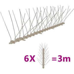 vidaXL Vögel- und Taubenspitzen Set, 6 Stück, 3 m - Vogelschutzspikes vidaXL Vögel- und Taubenspitzen Set, 6 Stück, 3 m - Vogelschutzspikes