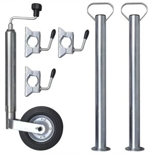 vidaXL 48 mm Jockey Wheel with 2 Support Tubes & 3 Split Clamps - Jockey Wheel vidaXL 48 mm Jockey Wheel with 2 Support Tubes & 3 Split Clamps - Jockey Wheel
