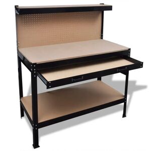 vidaXL Workbench with Pegboard and Drawer - Workbench vidaXL Workbench with Pegboard and Drawer - Workbench