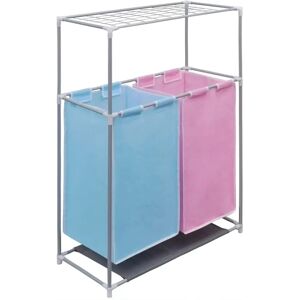 vidaXL 2-Chamber Laundry Basket with Dry Frame - Laundry Basket vidaXL 2-Chamber Laundry Basket with Dry Frame - Laundry Basket