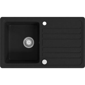 vidaXL Granite Kitchen Sink Single Basin with Drainer - Kitchen Sink vidaXL Granite Kitchen Sink Single Basin with Drainer - Kitchen Sink