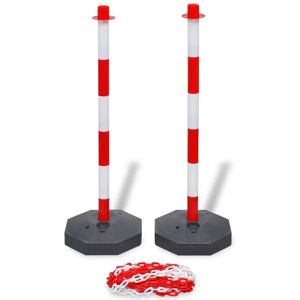 vidaXL Traffic Barrier Set - 10m Plastic Chain vidaXL Traffic Barrier Set - 10m Plastic Chain