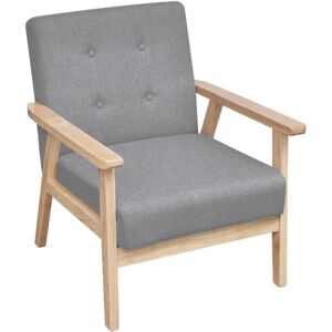 vidaXL Fauteuil Accent - Cadre en bois rétro, Tissu gris clair - Publicité vidaXL Fauteuil Accent - Cadre en bois rétro, Tissu gris clair - Publicité