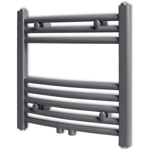 VidaXL Curved Steel Towel Rail Grey 480 x 480 mm - Towel Radiator VidaXL Curved Steel Towel Rail Grey 480 x 480 mm - Towel Radiator