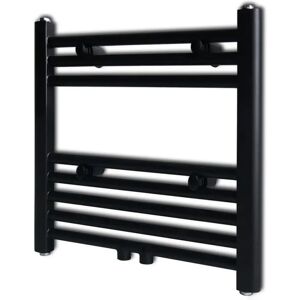 vidaXL Black Steel Towel Radiator - Bathroom Heating - 480x480mm vidaXL Black Steel Towel Radiator - Bathroom Heating - 480x480mm