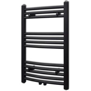 VidaXL Curved Steel Towel Rail Central Heating Bathroom Radiator Black - 500 x 764 mm VidaXL Curved Steel Towel Rail Central Heating Bathroom Radiator Black - 500 x 764 mm