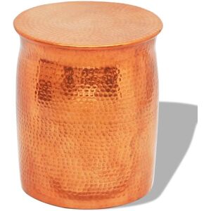 vidaXL Hammered Aluminium Stool - Copper - Side Table & Seat vidaXL Hammered Aluminium Stool - Copper - Side Table & Seat