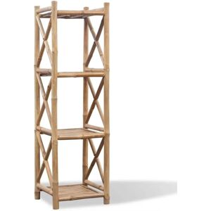 VidaXL 4-Tier Square Bamboo Shelf Storage Bookcase Display Unit Organizer VidaXL 4-Tier Square Bamboo Shelf Storage Bookcase Display Unit Organizer