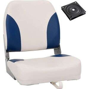 vidaXL Foldable Boat Seat Set with Blue-White Pillow - Boat Seat vidaXL Foldable Boat Seat Set with Blue-White Pillow - Boat Seat