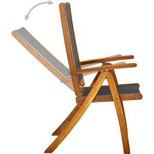 vidaXL Foldable Chair Acacia Wood/Textilene 2 Pieces vidaXL Foldable Chair Acacia Wood/Textilene 2 Pieces