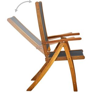 vidaXL Foldable Chair Acacia Wood/Textilene 2 Pieces vidaXL Foldable Chair Acacia Wood/Textilene 2 Pieces