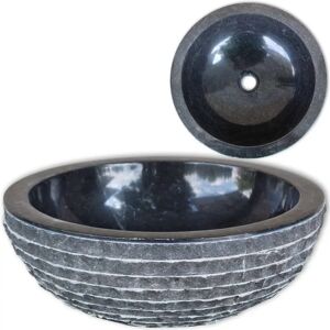 vidaXL Marble Basin 40cm Black - Bathroom Sink vidaXL Marble Basin 40cm Black - Bathroom Sink
