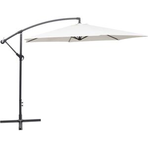 vidaXL Cantilever Umbrella 3m Sand White Outdoor Hanging Parasol Sunshade - Umbrella vidaXL Cantilever Umbrella 3m Sand White Outdoor Hanging Parasol Sunshade - Umbrella