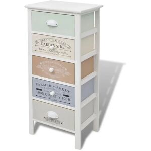 VidaXL French Storage Cabinet - 5 Drawers - Wood - French Style VidaXL French Storage Cabinet - 5 Drawers - Wood - French Style
