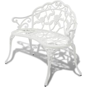 vidaXL Garden Bench 100 cm Cast Aluminium White - Garden Bench vidaXL Garden Bench 100 cm Cast Aluminium White - Garden Bench