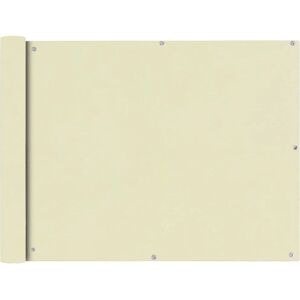 vidaXL Balcony Screen Oxford Fabric 90x600cm Cream - Balcony Privacy Panel vidaXL Balcony Screen Oxford Fabric 90x600cm Cream - Balcony Privacy Panel
