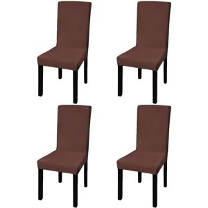 vidaXL 4x Brown Stretchable Chair Cover - Chair Cover vidaXL 4x Brown Stretchable Chair Cover - Chair Cover