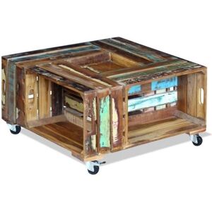 vidaXL Coffee Table Solid Reclaimed Wood 70x70x35 cm - Coffee Table vidaXL Coffee Table Solid Reclaimed Wood 70x70x35 cm - Coffee Table