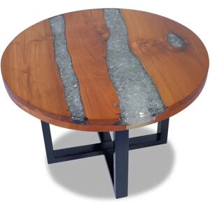 vidaXL Teak Harz Kaffeetisch - Mehrfarbig - 60 cm vidaXL Teak Harz Kaffeetisch - Mehrfarbig - 60 cm