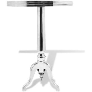vidaXL Side Table Round Aluminium Silver - Side Table vidaXL Side Table Round Aluminium Silver - Side Table
