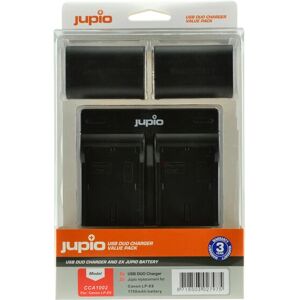 Jupio LP-E6 Camera Battery - Set of 2 with USB Charger Jupio LP-E6 Camera Battery - Set of 2 with USB Charger