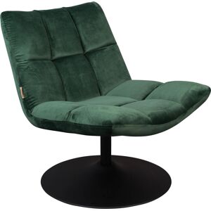 Dutchbone - Bar Loungestoel met Velours Groen - Fauteuil Dutchbone - Bar Loungestoel met Velours Groen - Fauteuil