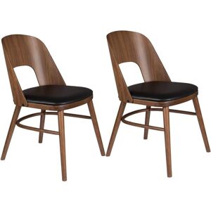Chaise de salle à manger Dutchbone Talika Noyer et Noir - Lot de 2 - Publicité Chaise de salle à manger Dutchbone Talika Noyer et Noir - Lot de 2 - Publicité