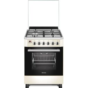 Gasfornuis Wiggo WO-E609R - 60cm - Elektrische oven met meerdere functies - Crème Rvs Gasfornuis Wiggo WO-E609R - 60cm - Elektrische oven met meerdere functies - Crème Rvs