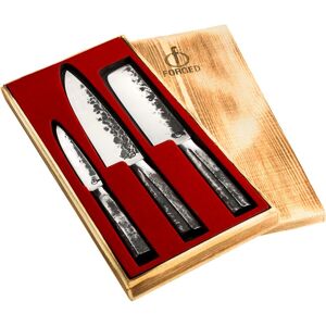 Smedet Intens Knivsæt - 3 Dele - Køkken, Kødhammer & Universalkniv Smedet Intens Knivsæt - 3 Dele - Køkken, Kødhammer & Universalkniv