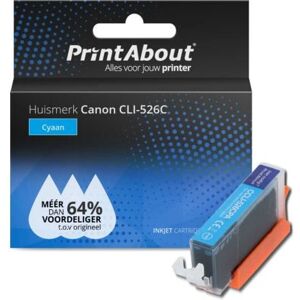 PrintAbout Cyaan Inktcartridge CLI-526C - Printeraccessoire PrintAbout Cyaan Inktcartridge CLI-526C - Printeraccessoire