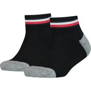 Tommy Hilfiger Unisex Socks - Gray/Black - 2 Pairs - Sports Quarter Tommy Hilfiger Unisex Socks - Gray/Black - 2 Pairs - Sports Quarter