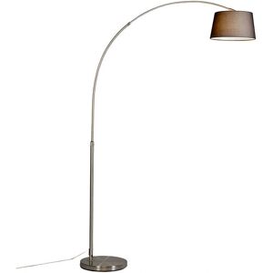 Qazqa Modern Arc Floor Lamp Black Textile Steel - Minimalist Lighting Qazqa Modern Arc Floor Lamp Black Textile Steel - Minimalist Lighting