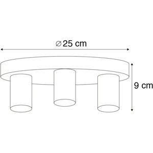 QAZQA Schwarze Industrie-Deckenleuchte - FACIL 3 - E27 - 60W Max QAZQA Schwarze Industrie-Deckenleuchte - FACIL 3 - E27 - 60W Max