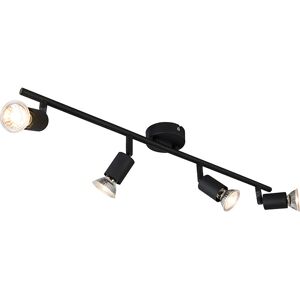Qazqa Black Adjustable Ceiling Light - Jeany 4 - Ceiling Light Qazqa Black Adjustable Ceiling Light - Jeany 4 - Ceiling Light