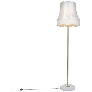 QAZQA Vintage Floor Lamp Brass Fabric 45cm - Floor Light QAZQA Vintage Floor Lamp Brass Fabric 45cm - Floor Light