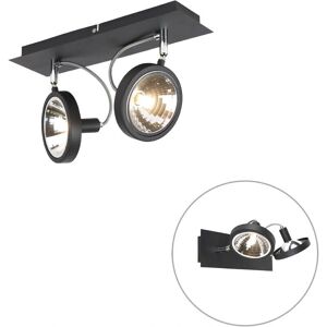 Qazqa Modern Ceiling Light Black Adjustable 2-Lights - Nox Qazqa Modern Ceiling Light Black Adjustable 2-Lights - Nox