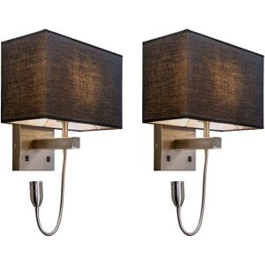 QAZQA Bergamo Modern Wall Lamp - Flexible LED Reading Light - Black QAZQA Bergamo Modern Wall Lamp - Flexible LED Reading Light - Black