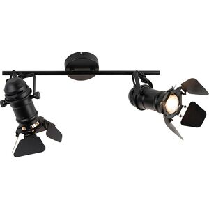 Qazqa Foco Industrial - Ajustable 2 Lámparas en Superficie - Estilo Industrial Moderno Qazqa Foco Industrial - Ajustable 2 Lámparas en Superficie - Estilo Industrial Moderno